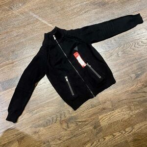Kids Sz 7 NWoT Guess Black Knit Zip-Up sweater